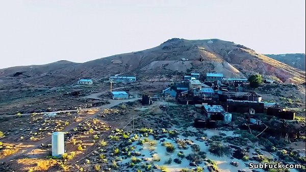 Hot blonde orgy fucked in a desert