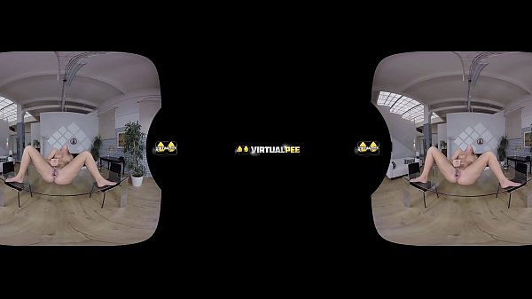 Sexy Blonde Gapes Her Pussy And Pees In VR